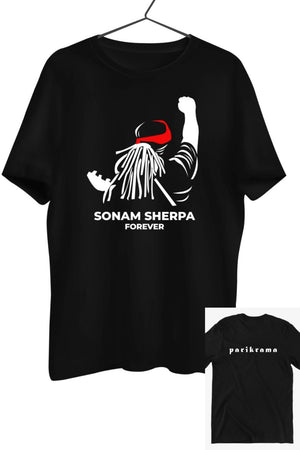 Sonam Sherpa Forever Parikrama Black Tshirt