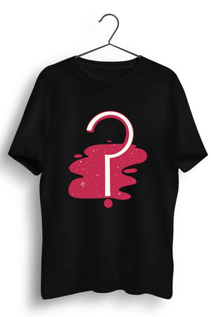 Question Graphic Printed Black Tshirt