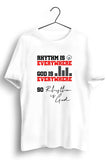 Rhythm Is Everywhere Graphic Printed White Tshirt