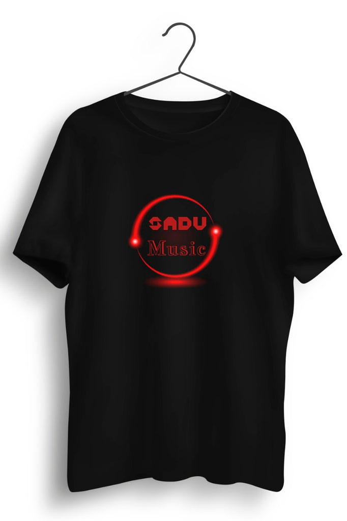 Sadu Music Graphic Printed Black Tshirt
