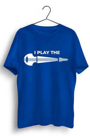 Sarod Horizontal Print Blue Tshirt