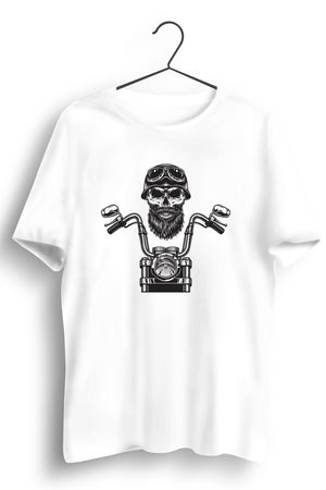 Skull Biker White Tshirt