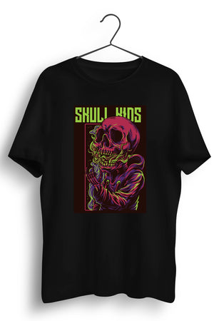 Skull Kids Graphic Printed Black Tshirt