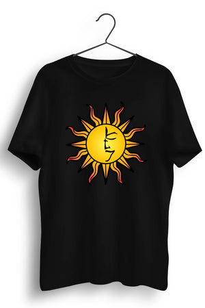 The Tattva Trip Sun Print Black Tshirt