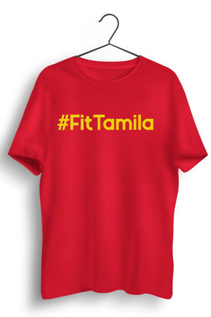 Fit Tamila English Text Red Tshirt