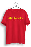 Fit Tamila English Text Red Tshirt