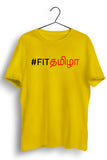 Fit Tamila Tamil Text Yellow Tshirt