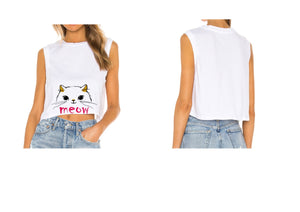 Meow White Top