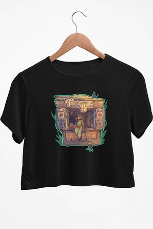 TSB Logo Printed Black Crop Top