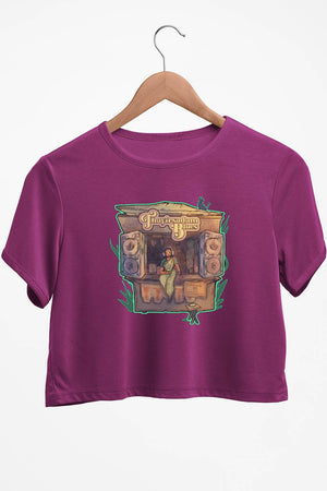 TSB Logo Printed Purple Crop Top