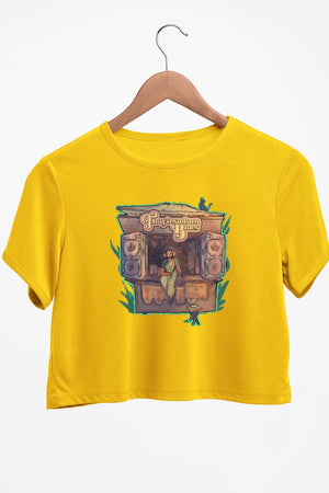 TSB Logo Printed Yellow Crop Top