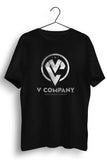 V Company Logo Printed Black Tshirt