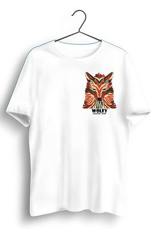 Wolfy Pocket Printed White Tshirt