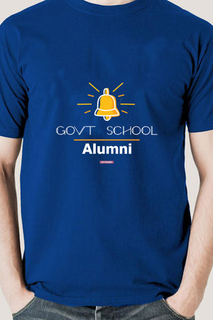 Save Govt. Schools Movement Tee - Styched In India Graphic T-Shirt Blue Color